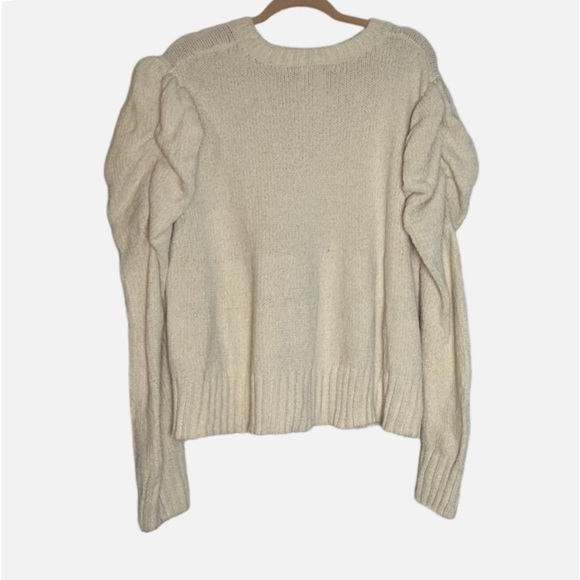 POL Puff Sleeve Ivory Off White Chenille Sweater Women’s Size Large - Picture 9 of 10